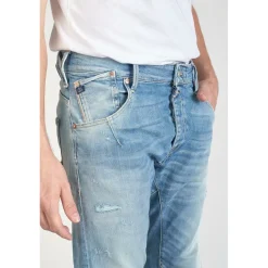 Jeans tapered 903, longueur 34 bleu en coton Tom