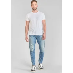 Jeans tapered 903, longueur 34 bleu en coton Tom