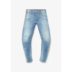 Jeans tapered 903, longueur 34 bleu en coton Tom
