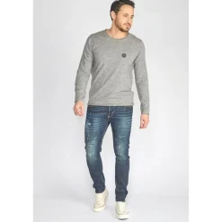 Jeans tapered 916, 7/8ème bleu en coton Myles