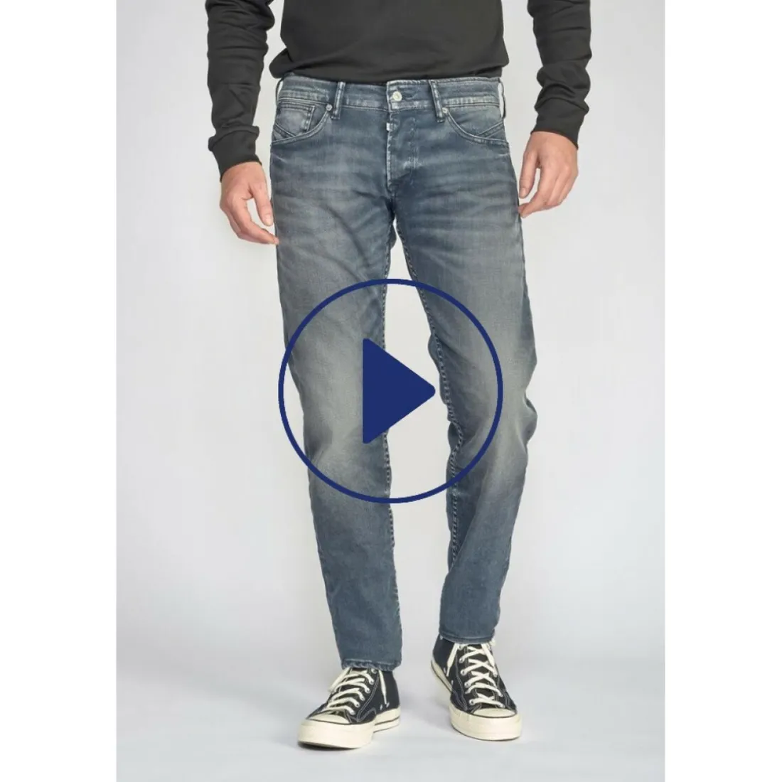 Jeans Wall 700/11 adjusted gris N°2 en coton