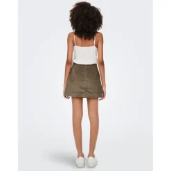 Jupe courte - Marron en coton