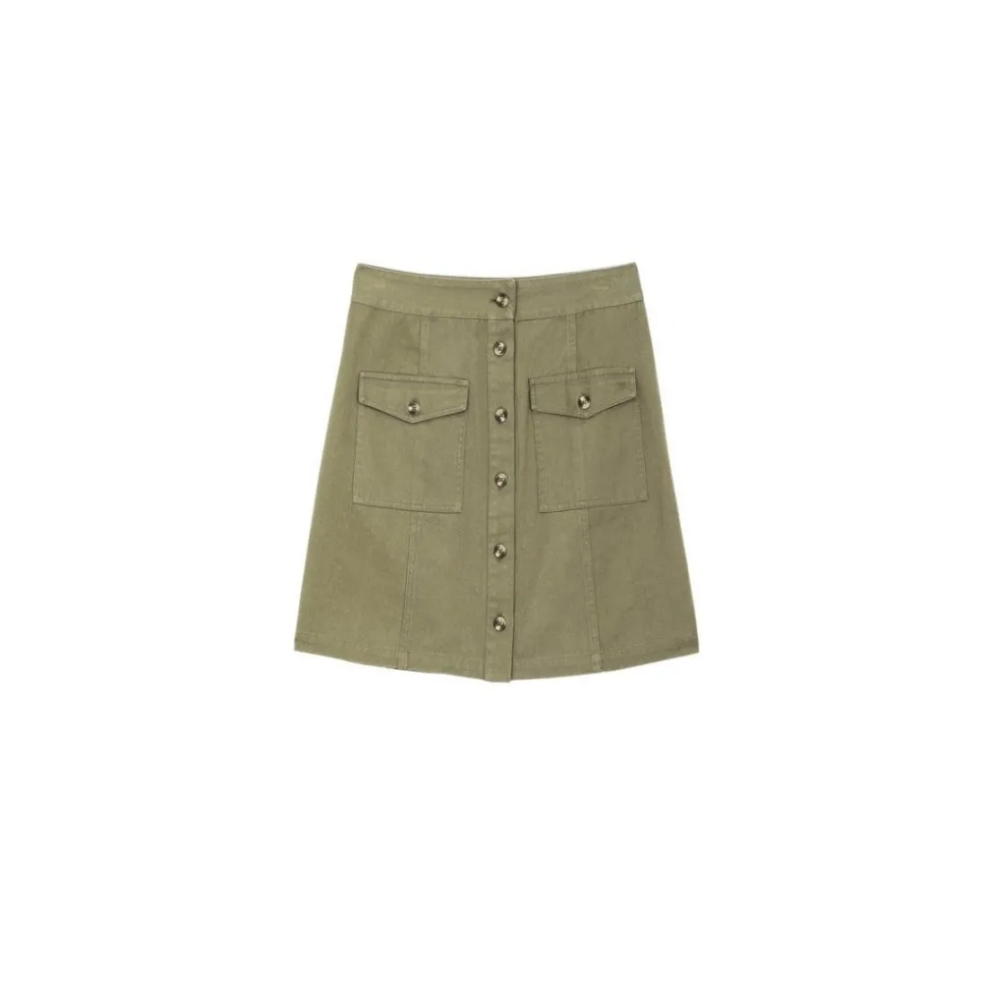 Jupe courte en twill de coton JORY kaki