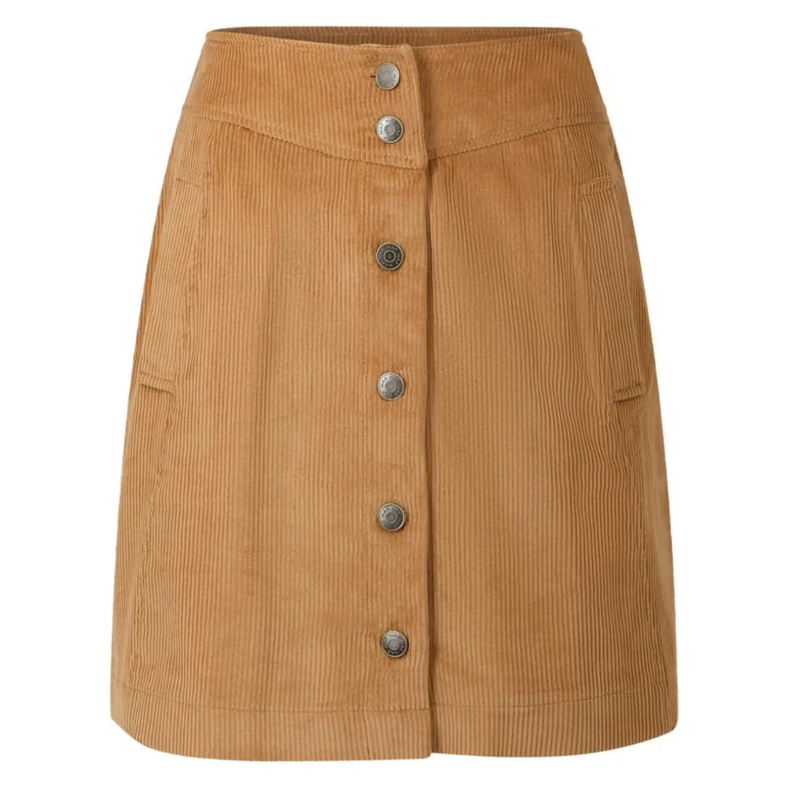Jupe courte unie velours marron en coton