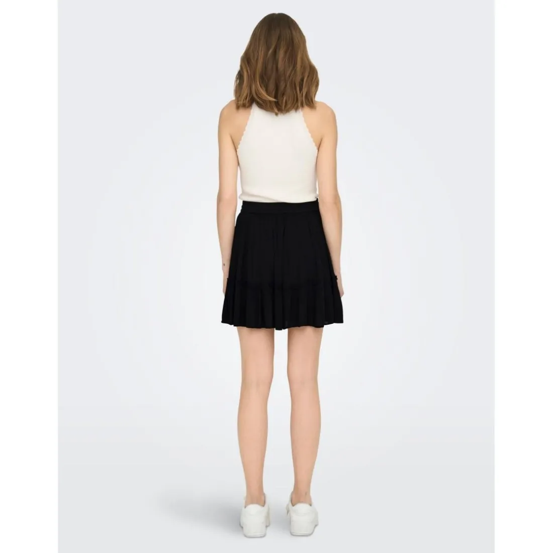 Jupe courte Volants Longueur mini noir en viscose