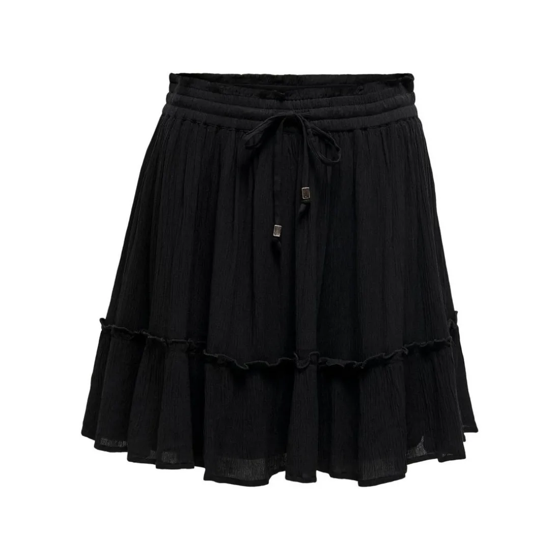 Jupe courte Volants Longueur mini noir en viscose
