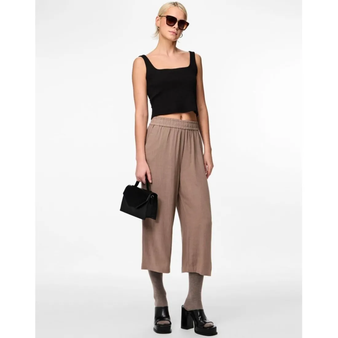Jupe culotte marron en viscose Alice