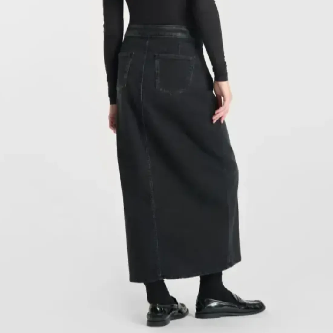 Jupe droite en jeans RAPHI noir Ione