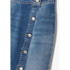 Jupe droite en jeans RAPHA bleu Mila
