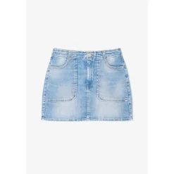 Jupe fille, droite en jeans ZAZA bleu Tara