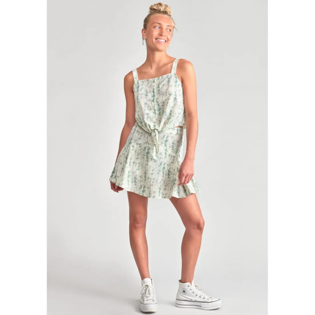 Jupe fille, evasée, patineuse MERILGI vert d'eau Pey