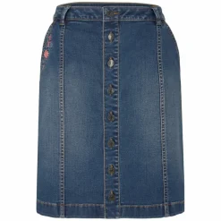 Jupe jean brodée femme Tom Tailor - Multicolore