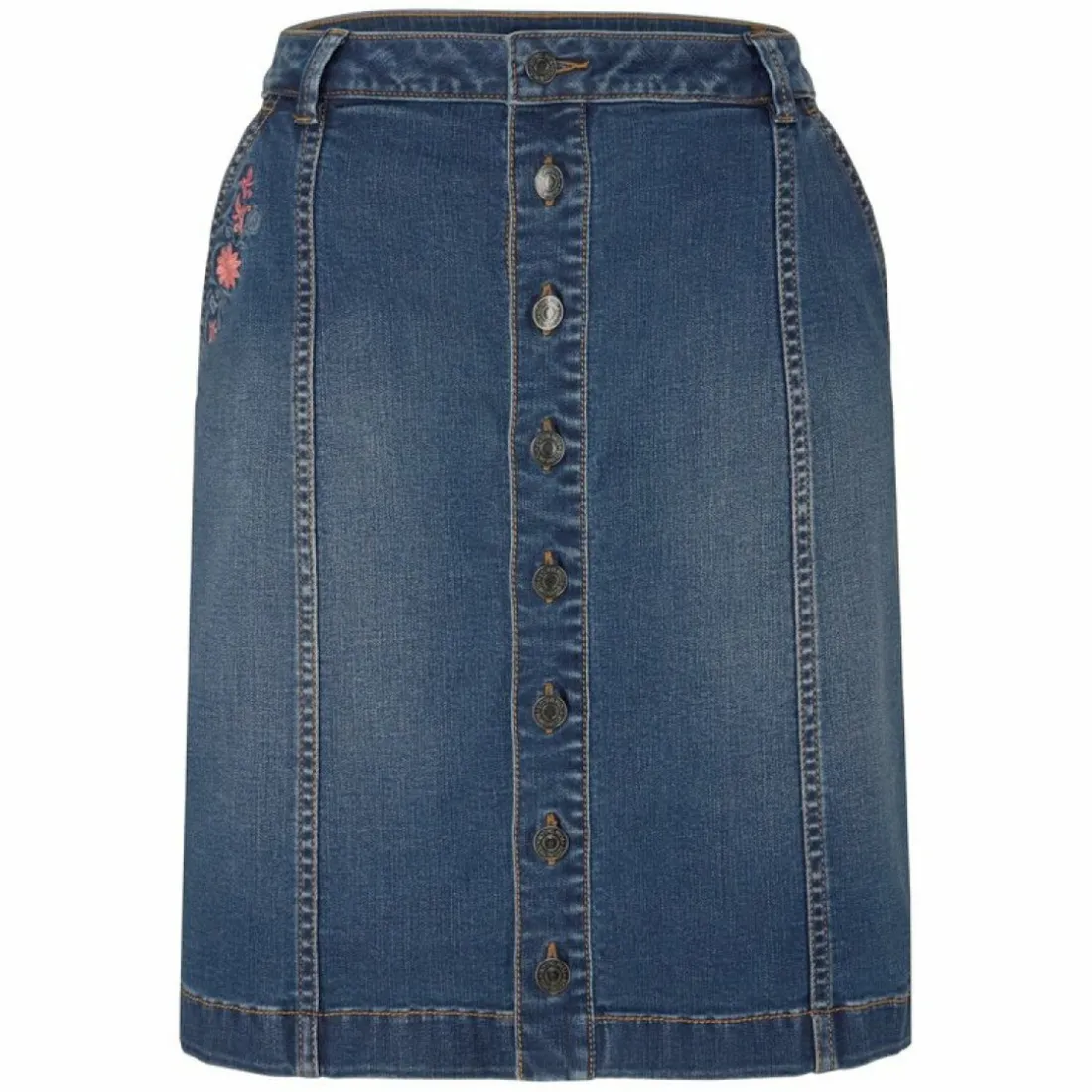 Jupe jean brodée femme Tom Tailor - Multicolore