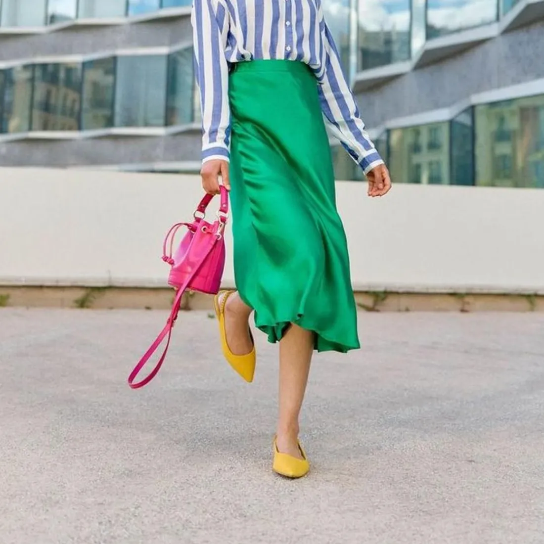 Jupe JILL vert en viscose