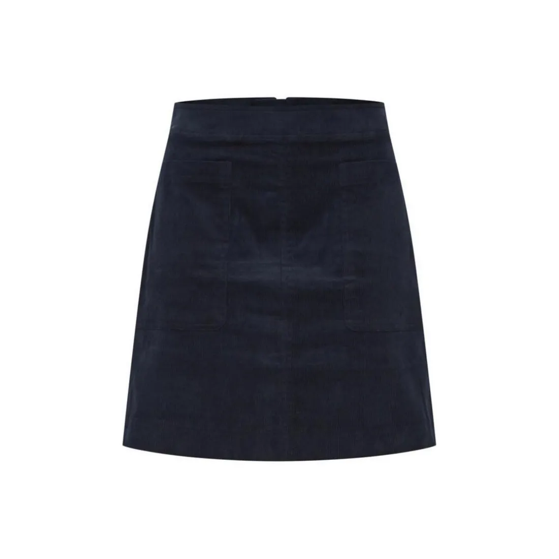 Jupe midi plissée bleue coton