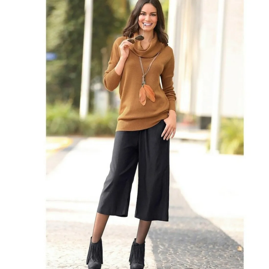 Jupe pantalon moderne femme - Noir