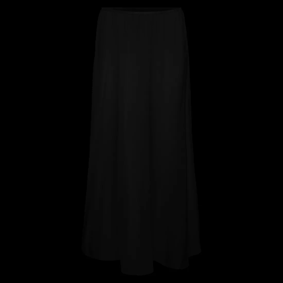 Jupe trapèze taille moyenne noir en viscose Leah