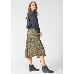 Jupe évasée, patineuse - Noire en viscose
