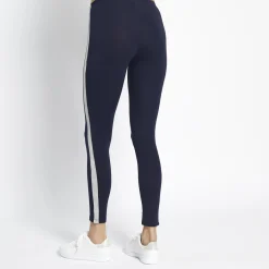 Legging à bandes Noa en coton bleu marine