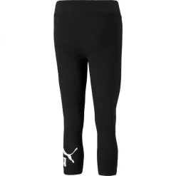 Legging 3/4 femme W ESS 3/4 LOGO noir en coton