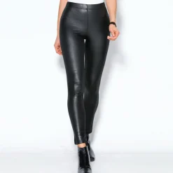Legging élastique brillant femme Noir