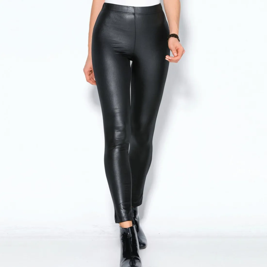 Legging élastique brillant femme Noir