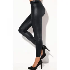 Legging élastique brillant femme Noir