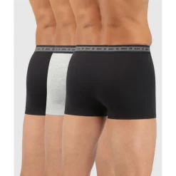 Lot 3 Boxer homme noir/gris perle en coton