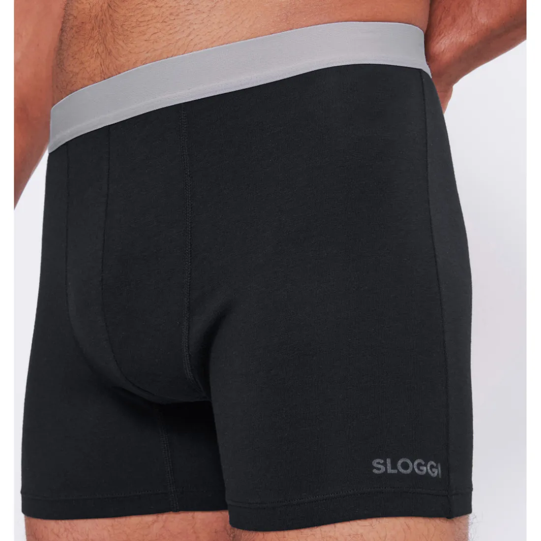 Lot de 2 boxer long homme noir en coton blanc