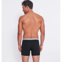 Lot de 2 boxer long homme noir en coton blanc