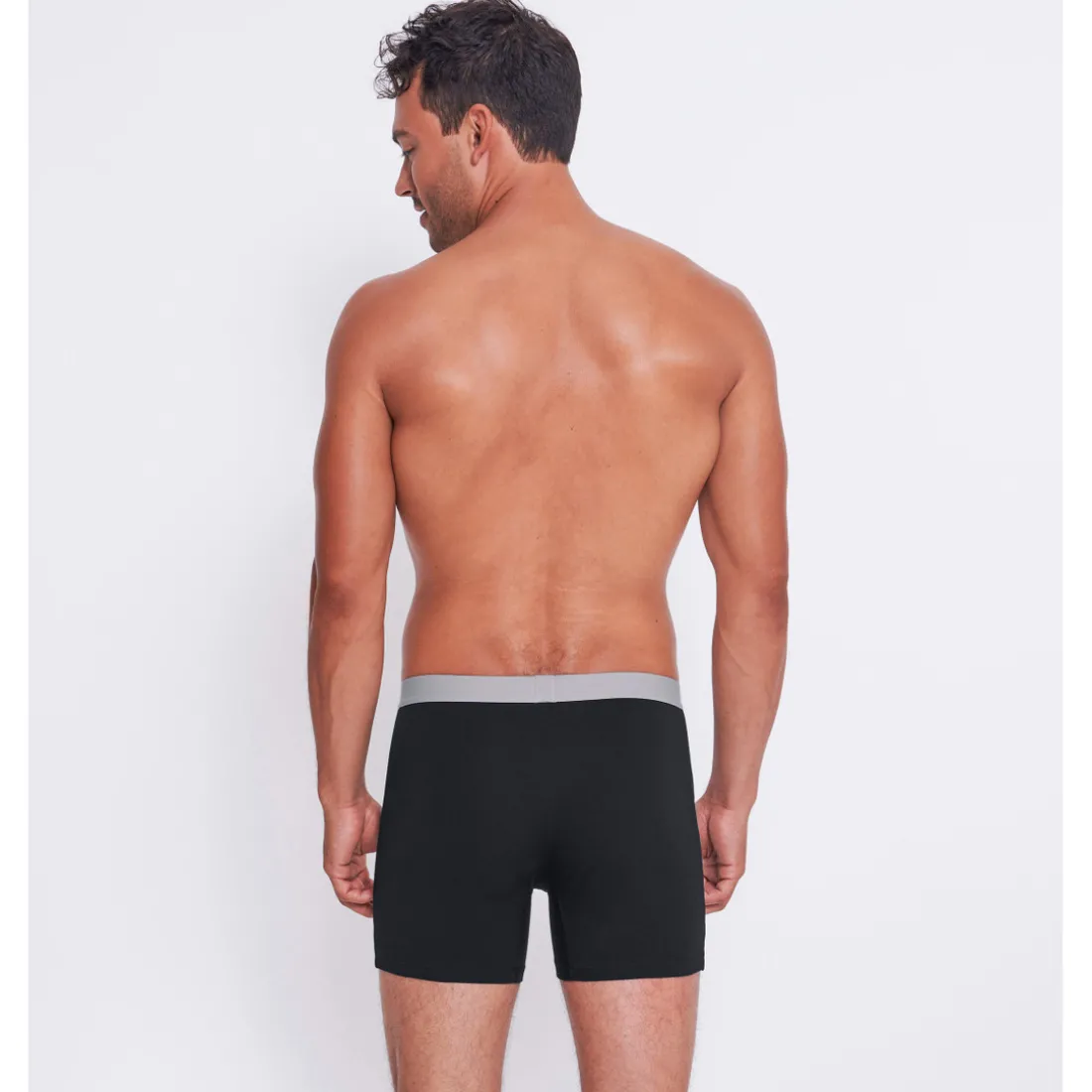 Lot de 2 boxer long homme noir en coton blanc