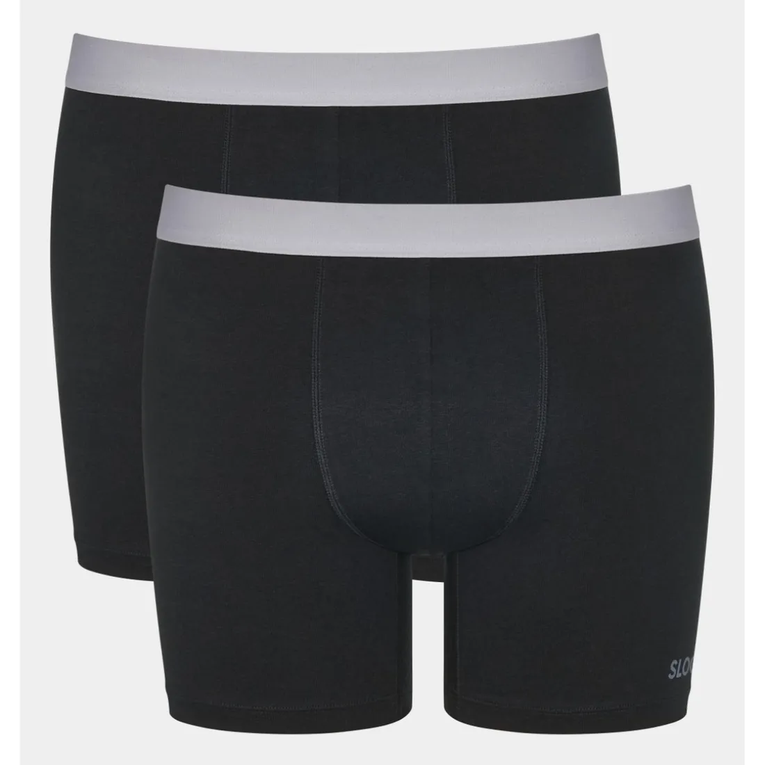 Lot de 2 boxer long homme noir en coton blanc