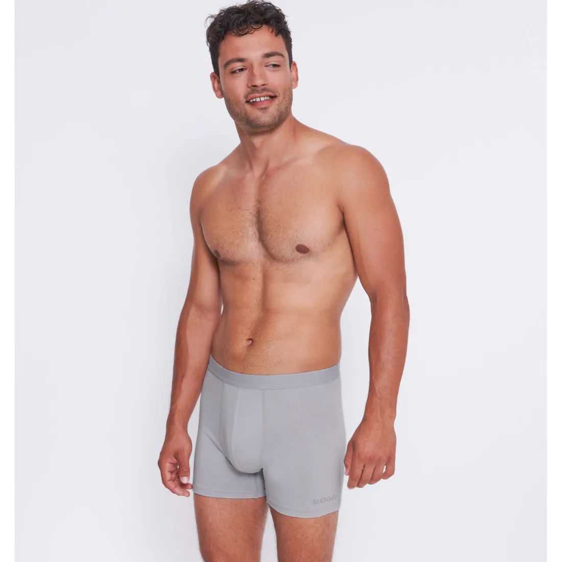 Lot de 2 boxer long homme gris platine en coton