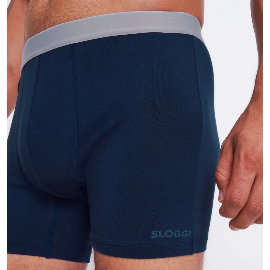 Lot de 2 boxer long homme marine en coton