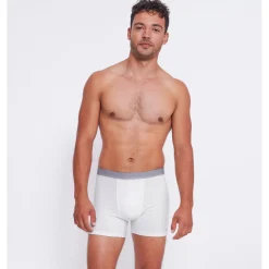 Lot de 2 boxer long homme blanc en coton