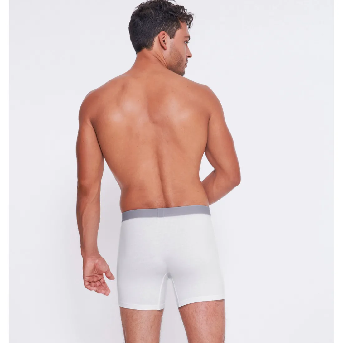 Lot de 2 boxer long homme blanc en coton