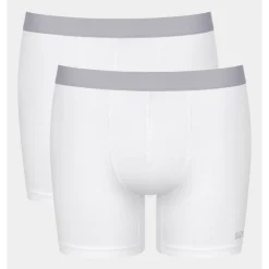 Lot de 2 boxer long homme blanc en coton