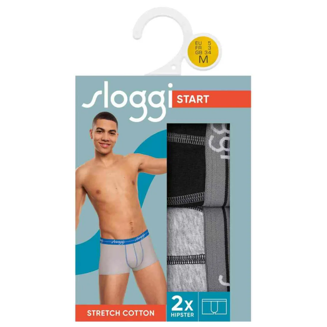 Lot de 2 Boxers blanc et noir courts Homme Multicolore