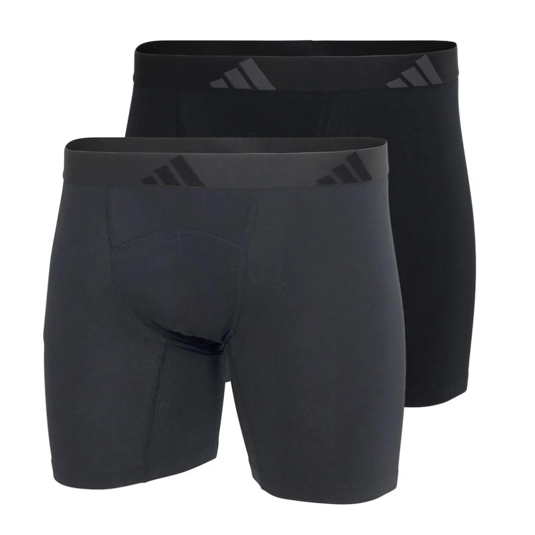 Lot de 2 boxers brief ergonomiques homme Active Flex Cotton Adidasport gris en coton