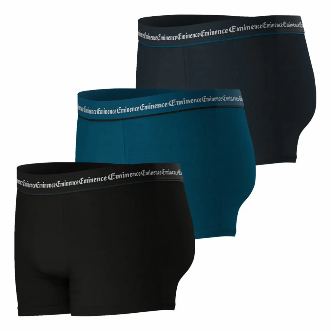 Lot de 3 boxers Business bleu en coton pour homme