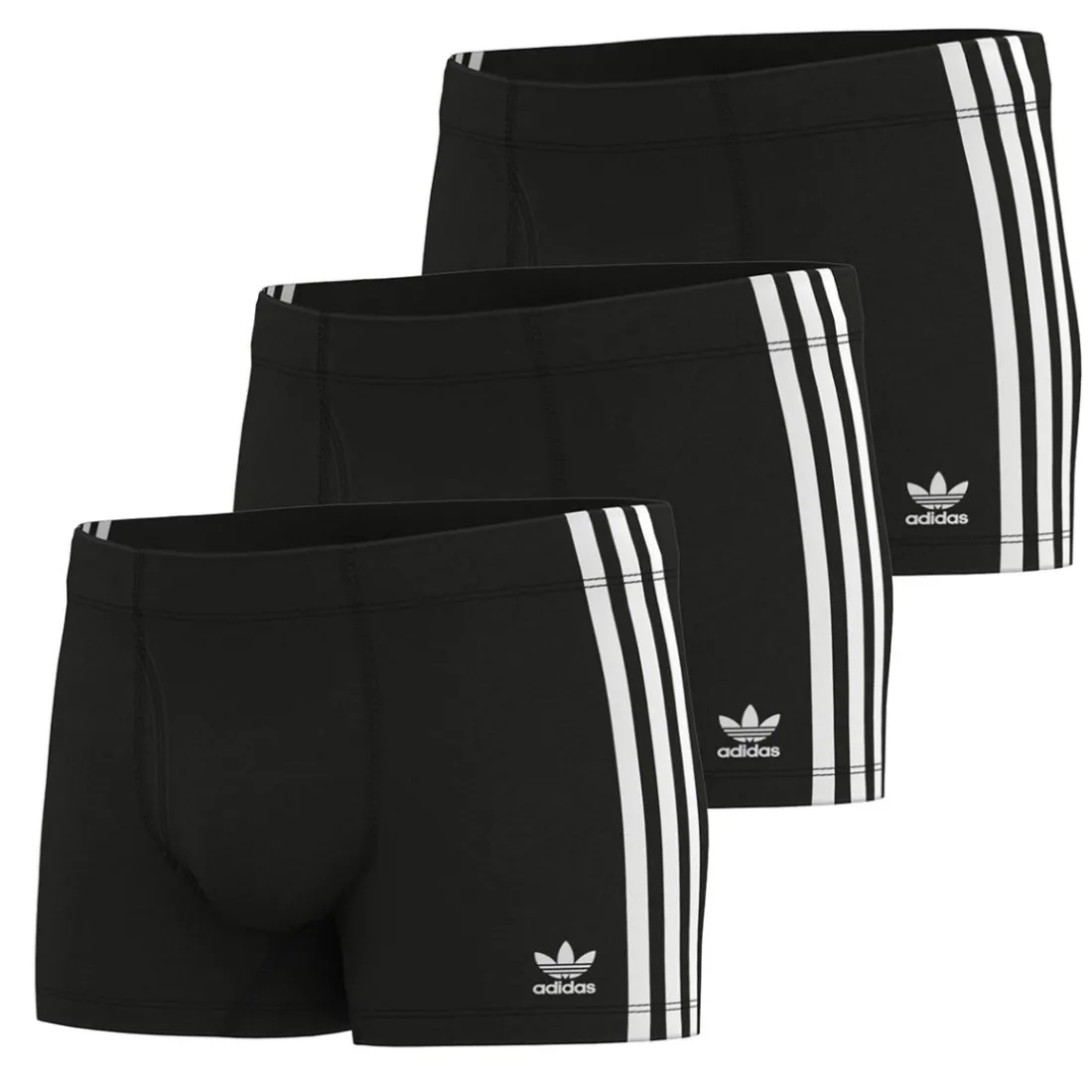 Lot de 3 boxers homme Coton Flex 3tripes Adidas noir