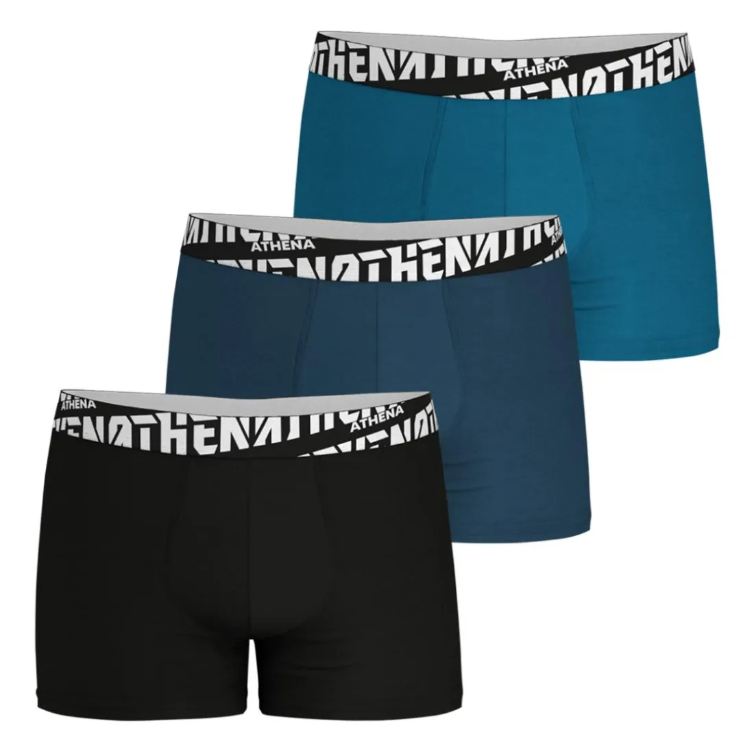 Lot de 3 boxers homme Easy sport Athena bleu en coton