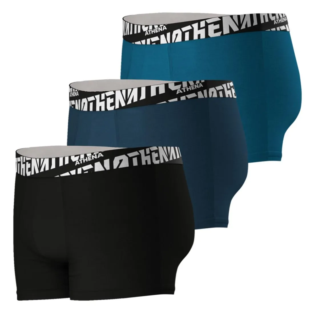 Lot de 3 boxers homme Easy sport Athena bleu en coton