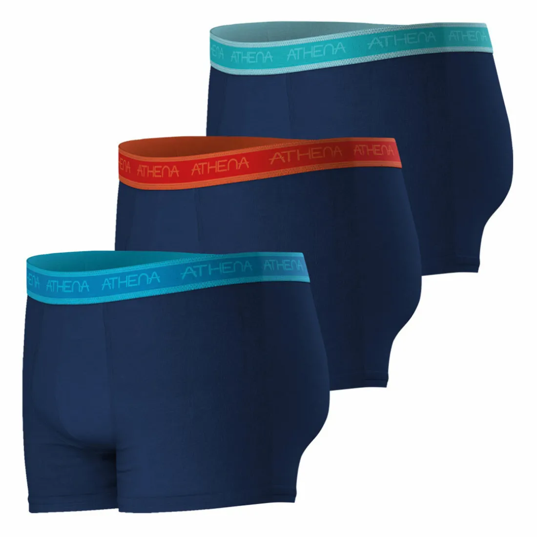 Lot de 3 boxers homme Easy Bio Bleu en coton