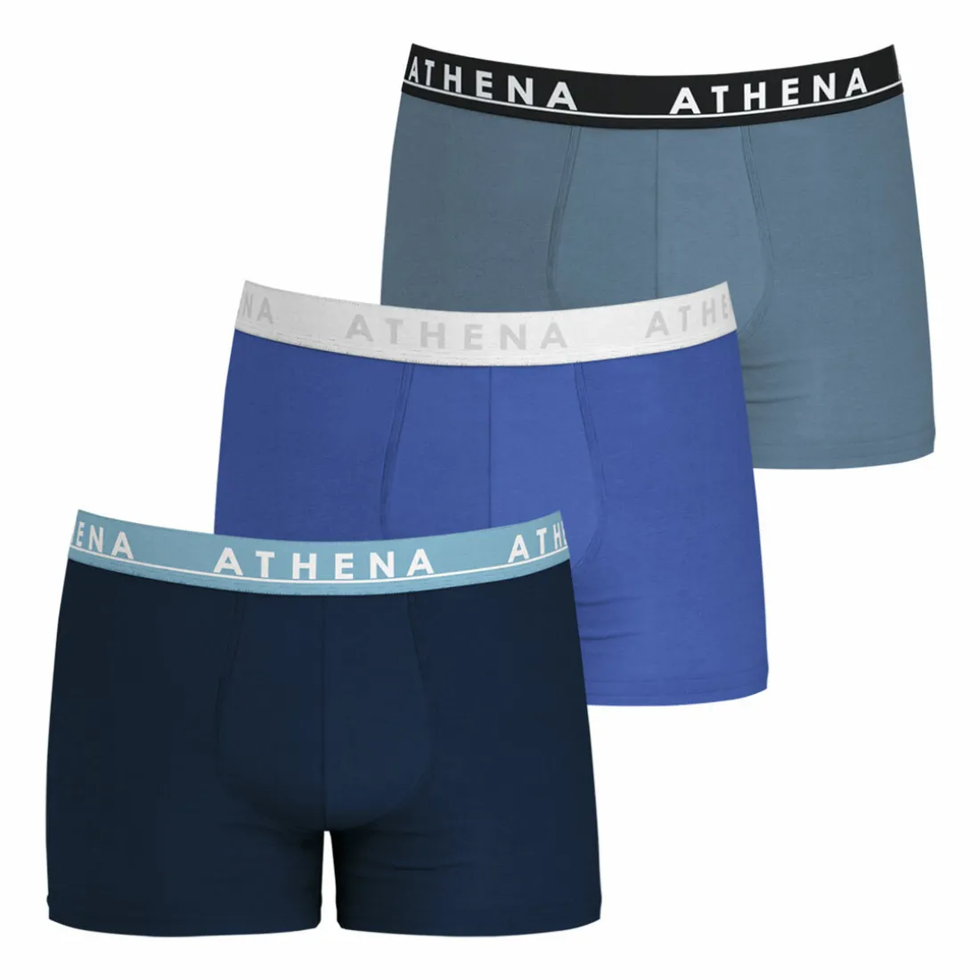 Lot de 3 boxers homme Easy Color Bleu en coton