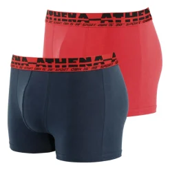 Lot de 2 boxers homme Easy Sport Athena rouge en coton multicolore