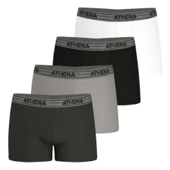Lot de 4 boxers homme Eco Pack Basic Coton Athena gris