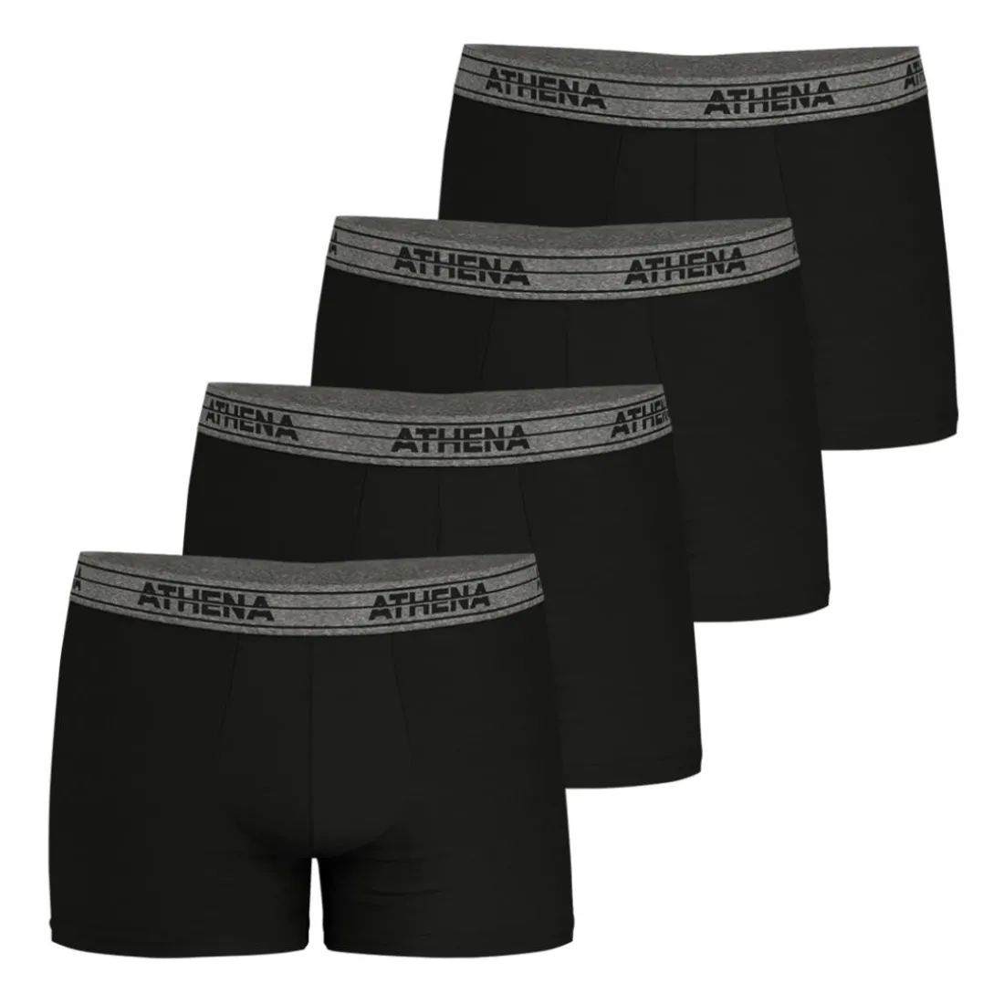 Lot de 4 boxers homme Eco Pack Basic Coton Athena noir
