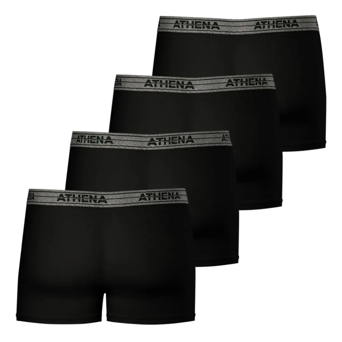 Lot de 4 boxers homme Eco Pack Basic Coton Athena noir