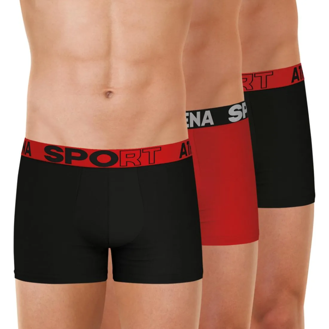 Lot de 3 boxers homme Ecopack Sport Athena multicolore